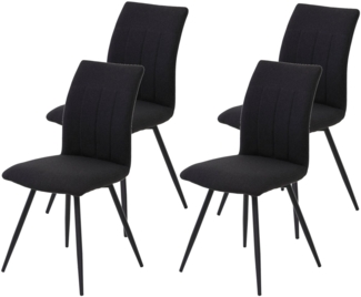 HELA Drehstuhl Vierfußstuhl RIO (Set, 4 St), Esszimmerstuhl, 360° drehbar, gepolstert, Webstoff, 120kg belastbar