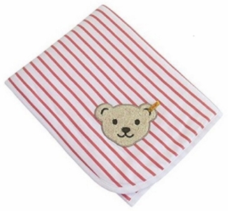Babydecke Jerseydecke Ringel Altrosa 60x90 cm, Steiff Collection