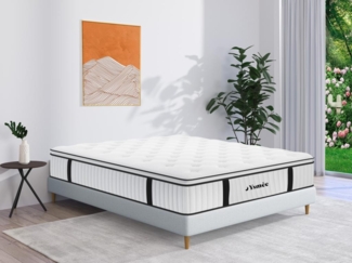 Vente-unique - Taschenfederkernmatratze - 140x200 cm - mit integriertem Topper - Stärke 28 cm - AMERICAN DREAM von YSMÉE