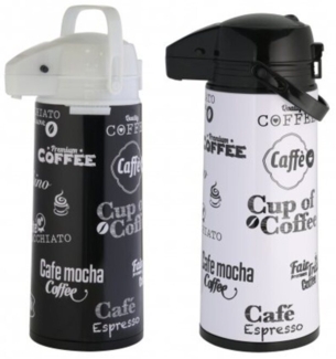 axentia Pump-Isolierkanne Pumpkanne in schwarz O. weiß aus Edelstahl 1, 9 L farblich sortiert, (1-St)