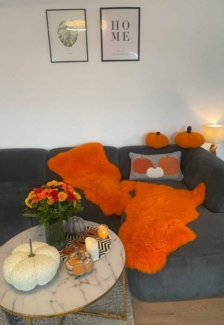 Lammfell Merino Orange Farbe: Orange | Größe: 120-130