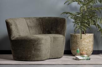 Lounge Sessel Stone rechts - Struktur-Samt Warm Green