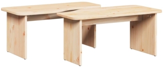 Couchtisch, Sofatisch 2 pcs Natur Massivholz Kiefer