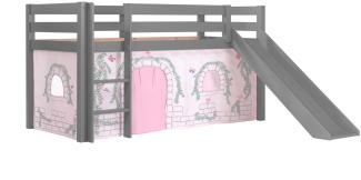 Pino Spielbett mit Rutsche Kiefer Textilset Baumwolle