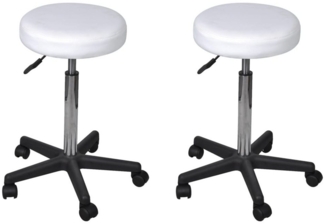 vidaXL Bürohocker 2 Stk. Weiß 35,5x84 cm Kunstleder 277175