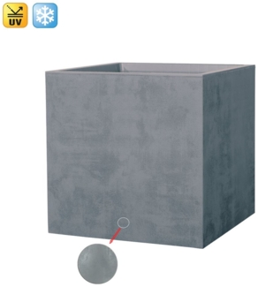 XXL Pflanzkasten Pflanzkübel Millennium 80 L in Grau mit Tolle Naturstein Optik, Maße: 49x49x49 cm