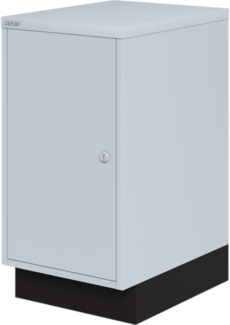 BISLEY Multi Ablageschrank 29er mit Flügeltürenabteil abschließbar in lichtgrau, linksseitig öffnend - Schrank Metall Büroschrank Werkzeugschrank Stahlschrank Metallschrank, LS29L-645