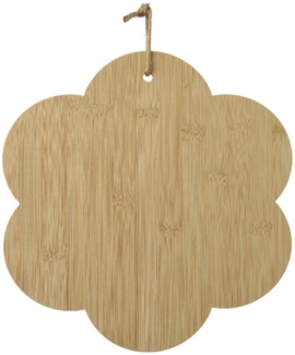 Decoris season decorations Schneidebrett, Bambus, Schneidebrett 30cm Bambus Blumenform Natur Braun