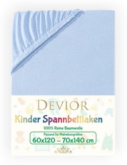 Devior Spannbettlaken Kinder Spannbetttuch 60x120 - 70x140 cm Bettlaken Tuch 100% Baumwolle, Jersey, Gummizug: Rundumgummizug, Matratzen Bezug bis 12cm Matratzenhöhe