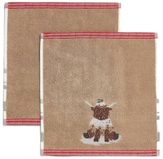 Next Handtuch Weihnachtlicher Waschlappen, Hamish Hochlandrind, (2-St)
