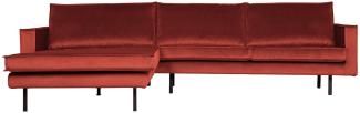 Ecksofa Rodeo Chaiselongue Samt, links Rot