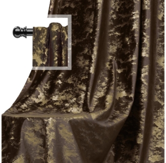 BTTO V&G Verdunkelungsvorhang Gardinen-Sets 2St, Samt Multifunktionsband mit Golddruck, Thermovorhänge Blickdicht Vorhänge Glitzer-Muster