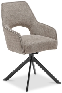 Stuhl set one Winston, Eisen, Polyester, Beige, Braun, Grau, 58 x 89 x 62 cm