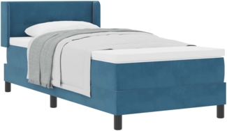 vidaXL Boxspringbett mit Matratze Dunkelblau 200 x 90 cm Polyester 3341454