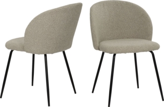 2er Set Stühle Sit&Chairs 60 x 78 x 48 cm Polyester Metall Taupe Schwarz