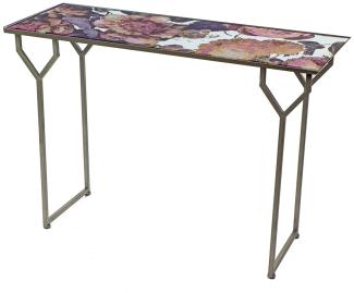 formano Metallfüße Konsole, Spiegelglas, Blumenmuster