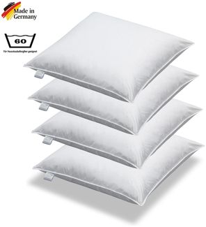 4 Stück Kissen Kopfkissen Sofakissen Füllkissen Federn 50 x 50 cm