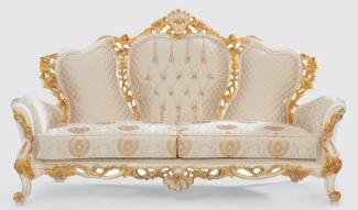 Casa Padrino Luxus Barock Sofa Creme / Weiß / Gold 230x95 x H. 130 cm