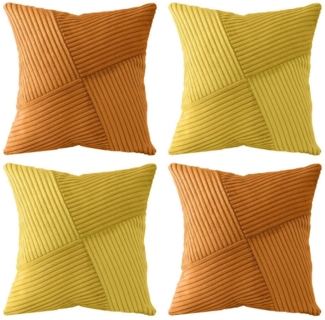 Amilian Kissenhüllen - 4er Set Kissenbezug, Kissenbezüge - Zierkissenbezüge, (4 Stück), 40x40 cm, Kissenhülle für Sofakissen, Dekokissen, Zierkissen, Kissen