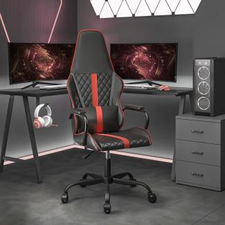 vidaXL Gaming-Stuhl mit Massagefunktion Rot und Schwarz Kunstleder 345558