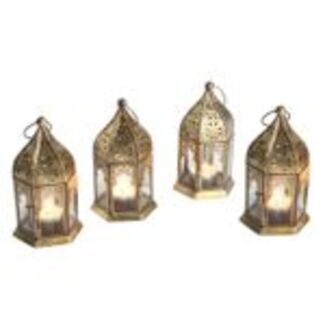 Orientalische Glas-Windlichter Nael Transparent 4er Set