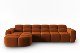 Micadoni Ecksofa Lisa 4-Sitzer Links Samt Casino Terrakotta