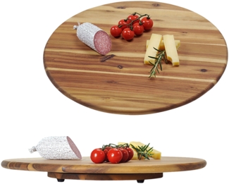 3 Stück Dreh- und Servierplatte, Akazienholz - Ø 40 cm