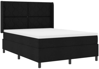 vidaXL Boxspringbett mit Matratze Schwarz 140 x 200 cm Stoff 3341709