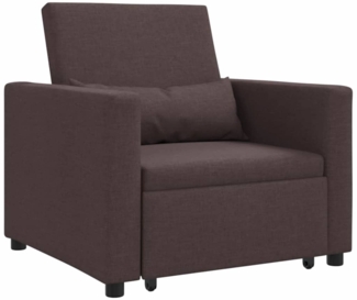 vidaXL Einzel-Schlafsofa mit Rädern Dunkelbraun 90 x 165 x 87 cm Stoff 42002688
