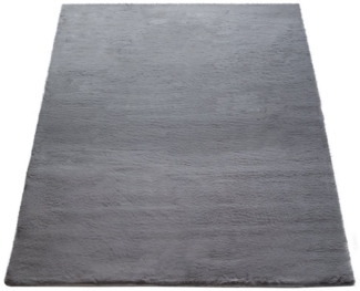 KADIMA DESIGN Teppich Unifarben 100% Polyester schmutzabweisend Hochflor Teppich, Läufer, Höhe: 26 mm, Florhöhe: 22 mm, Rücken aus Baumwolle, Läufer, 60x90cm, Anthrazit