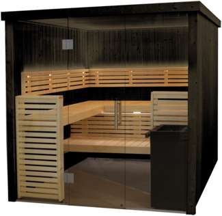 Harvia Fenix 2020S Sauna Saunakabine aus Fichte schwarz Indoor-Sauna 206 x 203 x 201 cm