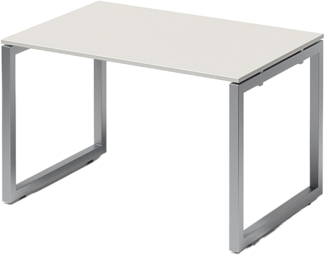 Bisley Cito Schreibtisch 120x80 cm, Tischplatte in grau, O-Gestell in Silber - Bürotisch & Computertisch, PC Tisch für's Büro, Arbeitshöhe: 74 cm, DOF1208-GW-355