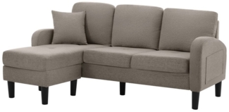 Refined Living Ecksofa L-förmiges Ecksofa mit Chaiselongue, 3-Sitzer Sofa, Polstersofa, 185 x 118 x 82 cm, kompakte Größe, Modulares Sofa, Sofa für kleine Räume, Baumwoll-Leinen-Sofa, Wohnzimmermöbel, Apartment-Sofa 1 Teile, Modulares Design, Ideal für...