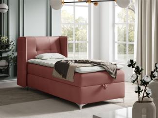 Boxspringbett Bett Gästebett 90x200cm GENET Stoff Matt Velvet Rosa