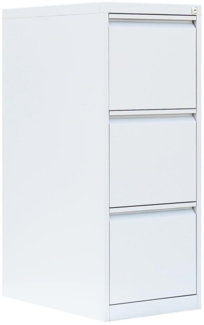 Stahl Büro Hängeregistratur Schrank Bürocontainer 101 x 40 x 62 cm (HxBxT) mit 3 Schüben, einbahnig Weiß 560317