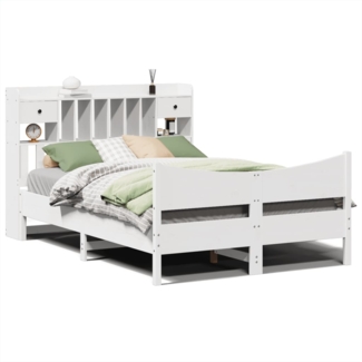 vidaXL Massivholzbett ohne Matratze Weiß 160x200 Kiefernholz 3323372