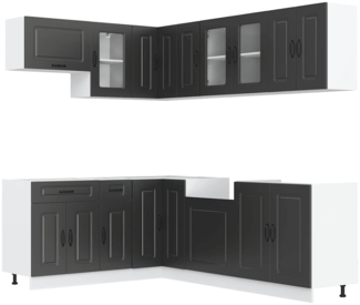 vidaXL 11-tlg. Küchenschrank-Set Kalmar Schwarz Holzwerkstoff 3314882