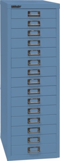 Bisley MultiDrawer™, 39er Serie, DIN A4, 15 Schubladen, Farbe blau