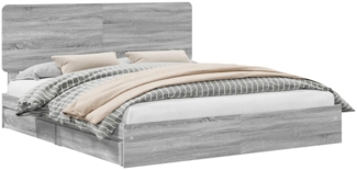 vidaXL Aufbewahrungsbett Graues Sonoma 180x200 cm Holzwerkstoff 3412663