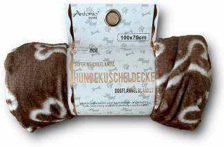 Hundedecke | Hundekuscheldecke | weiche Flanell Liegedecke | 100x70cm [braun]