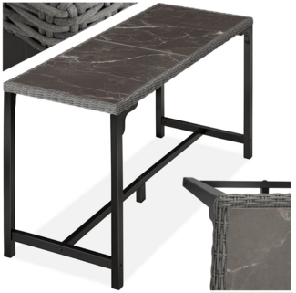 tectake Gartentisch Rattan Tisch (1-St, 1 tlg), Trendiger Rattan-Bartisch mit großer Stellfläche