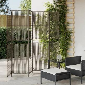 vidaXL Paravent 6-tlg. Grau Poly Rattan 365386