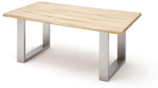 Esstisch Greta III - Balkeneiche massiv, Baumkante, 180x90 cm
