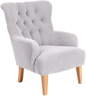 Sessel Kaiya Bezug Veloursstoff Buche natur / silber 21234