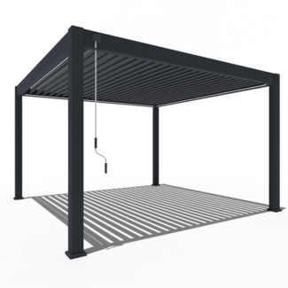 Weide Deluxe Plus | Pergola Voll Aluminium freistehend | 4 x 4 M | Lamellendach anthrazit