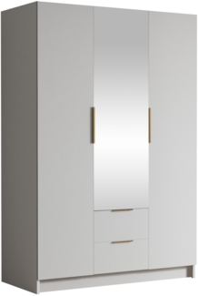 Kleiderschrank Conate II (Farbe: Weiß / Weiß + Gold)
