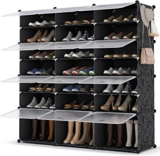 FCH Schuhregal 7-stufiger DIY Schuhschrank, mit 21 Fächern, 120x30x120cm