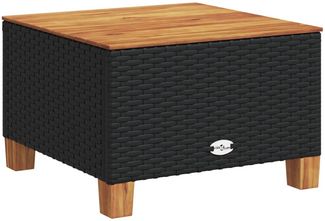 vidaXL Gartentisch Schwarz 55x55x36 cm Poly Rattan Akazienholz 365908