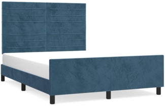 vidaXL Bettgestell ohne Matratze Dunkelblau 140x200 cm Samt 3125883