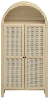 Sweiko Hochschrank Aufbewahrungsschrank (geflochtenen Rattanelementen, natürliche Farbe) Maße: 79 × 39,5 × 178 cm.